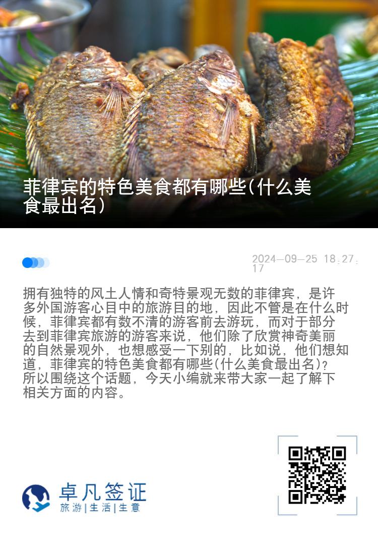 菲律宾的特色美食都有哪些(什么美食最出名)