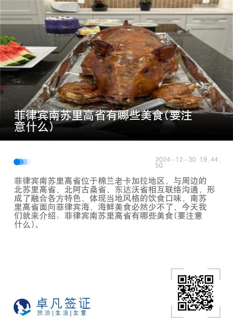 菲律宾南苏里高省有哪些美食(要注意什么)